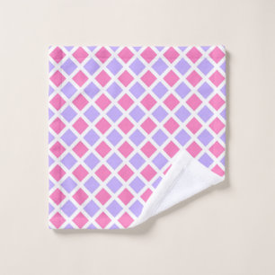 Purple Pink Chequered Diamond Pattern Wash Cloth