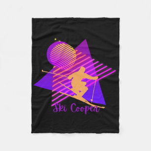 Purple Pink Colorado Skiing Ski Cooper Leadville C Fleece Blanket