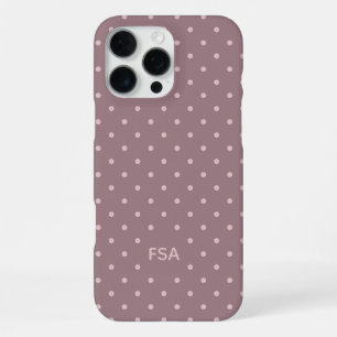 Purple Pink Custom Monogram Micro Polka Dots iPhone 16 Pro Max Case