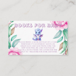 Purple Pink Dinosaur Books for Baby Enclosure Card