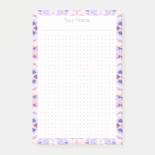 Purple Pink Dot Grid Layout College Plan Planner Post-it Notes (Front)