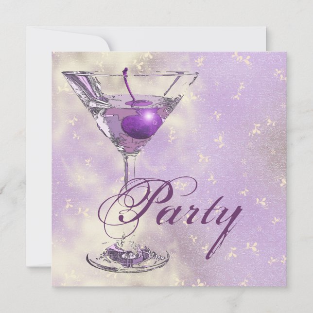 Purple pink elegant formal party invitation (Front)
