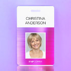 Purple Pink Employee  - Name Photo Corporate