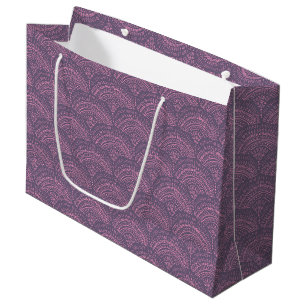 purple pink ethnic African traditional pattern Large Gift Bag