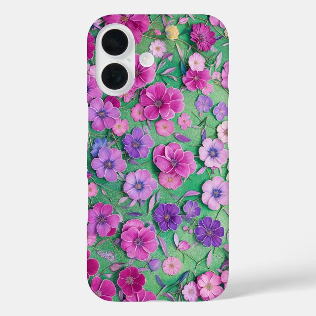 Purple Pink Floral Botanical Garden Phone Case (Back)