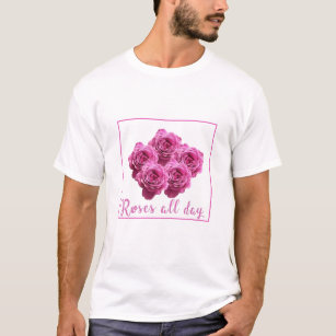 purple pink floral rose T-Shirt