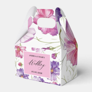 Purple Pink Floral Wedding Favour Box