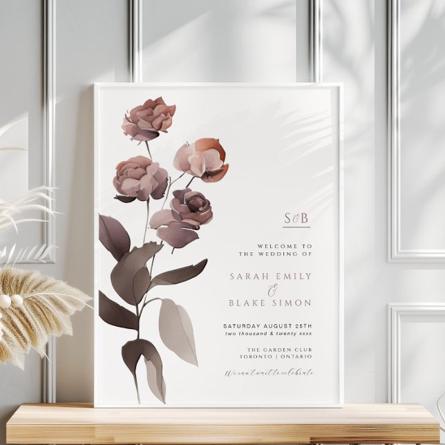 Purple Pink Floral Wedding Welcome Poster (Creator Uploaded)