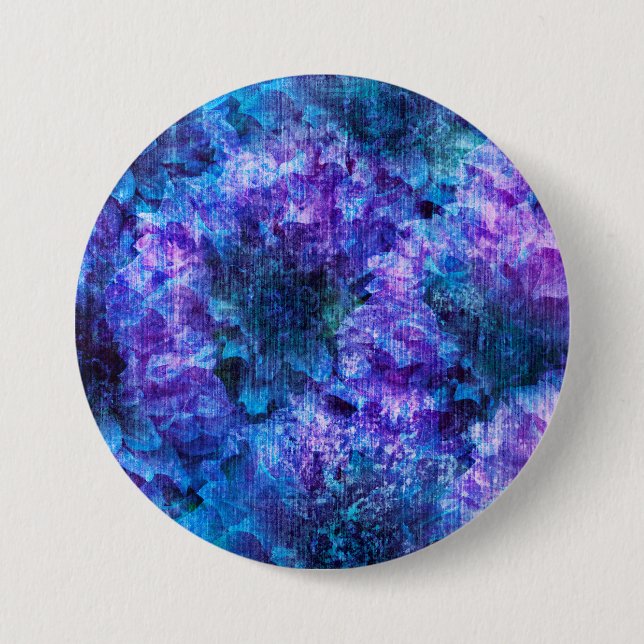 Purple pink flower pattern digital design art 7.5 cm round badge (Front)