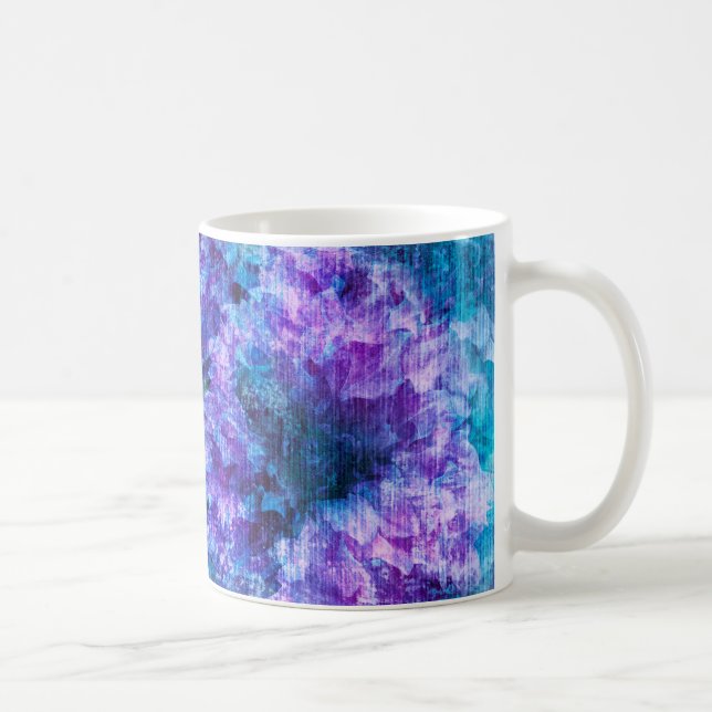 Purple pink flower pattern digital design art coffee mug (Right)