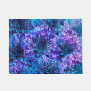 Purple pink flower pattern digital design art doormat