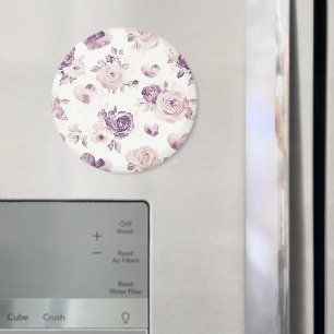 Purple Pink Flowers & Hearts Magnet