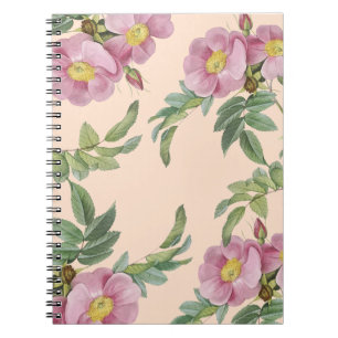 purple pink flowers notebook