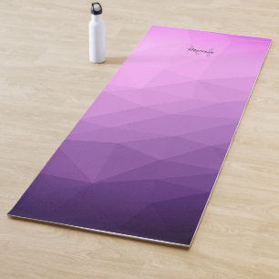 Purple pink geometric mesh ombre pattern Monogram Yoga Mat