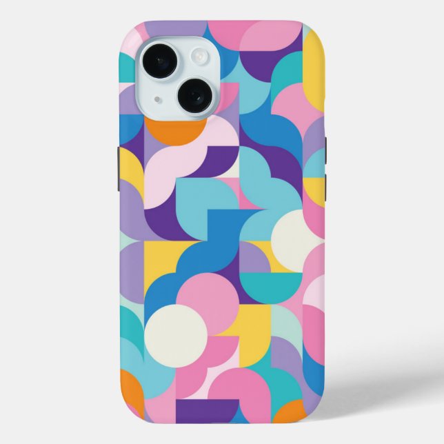 Purple & Pink Geometric Pattern Case-Mate iPhone Case (Back)