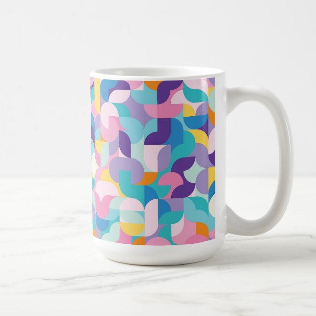 Purple & Pink Geometric Pattern Coffee Mug (Right)