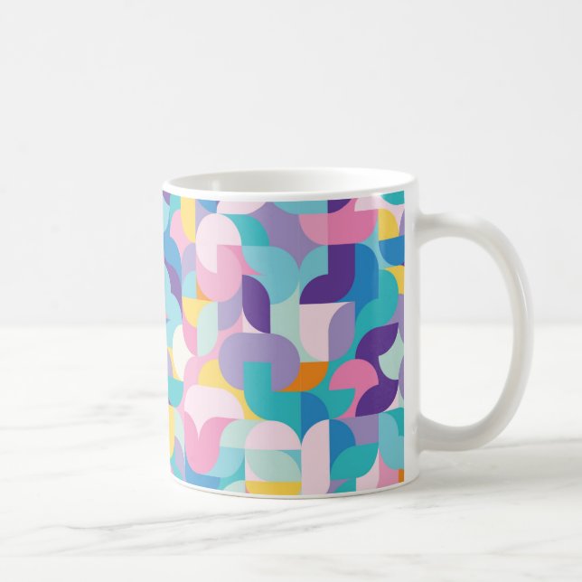 Purple & Pink Geometric Pattern Coffee Mug (Right)
