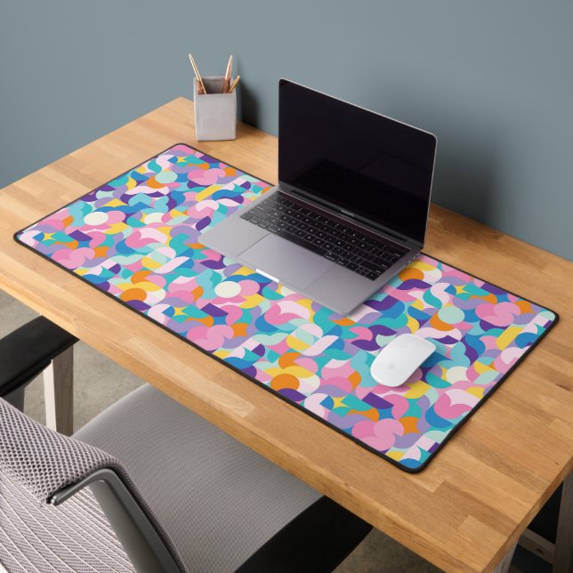 Purple & Pink Geometric Pattern Desk Mat (Office 2)