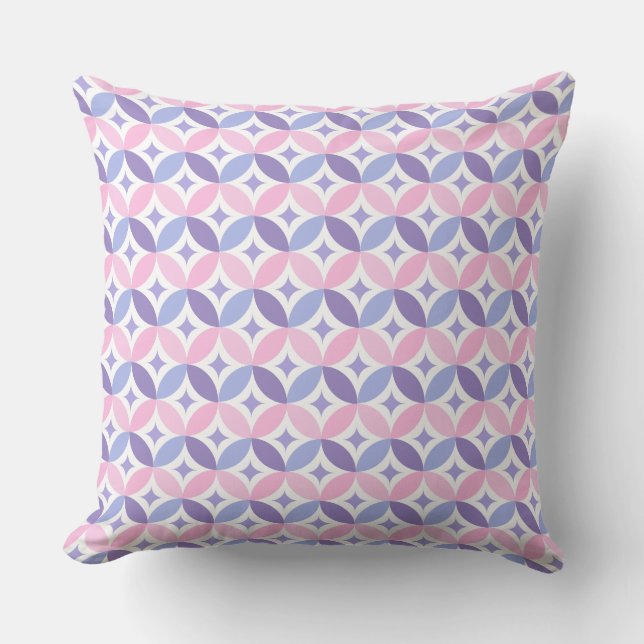 Purple Pink Geometry Patterns Graphic  Cushion (Front)