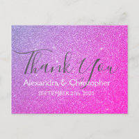 Purple Pink Glitter and Sparkle Thank You