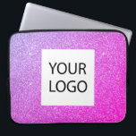Purple Pink Glitter - Custom Logo Promotional Laptop Sleeve<br><div class="desc">Purple and Pink Ombre Modern and Professional Faux Glitter and Sparkle Elegant Custom Logo Promotional Corporate Laptop Bag or Sleeve Promotional Case for a Beauty Industry Gift. This case can be customised to include your company or business logo.</div>