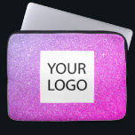 Purple Pink Glitter - Custom Logo Promotional Laptop Sleeve<br><div class="desc">Purple and Pink Ombre Modern and Professional Faux Glitter and Sparkle Elegant Custom Logo Promotional Corporate Laptop Bag or Sleeve Promotional Case for a Beauty Industry Gift. This case can be customised to include your company or business logo.</div>
