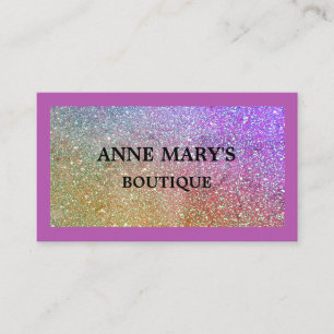 Purple Pink Glitter Hair Salon Spa Boutique Business Card