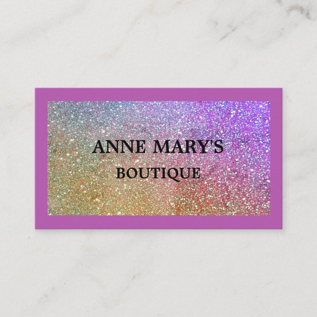 Purple Pink Glitter Hair Salon Spa Boutique Business Card (Front)