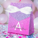 Purple Pink Glitter & Sparkle Monogram Favour Box<br><div class="desc">Purple and Pink Ombre Faux Glitter and Sparkle Elegant Gift Box. This Gift Box can be customised to include your initial and first name and makes a great birthday,  wedding,  bachelorette party,  bridal shower or baby shower gift box. Please contact the designer for customised matching items.</div>