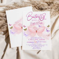 Purple Pink & Gold Butterfly Kisses Baby Shower
