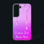 Purple Pink Gold Glitter Drips Custom Text Name Samsung Galaxy Case<br><div class="desc">Custom Text Purple Pink Glitter Sparkle Drips Wedding or Party Supplies / Gift - Add Your Unique Text / Name or Remove Text - Make Your Special Gift - Resize and move or remove and add text / elements with customisation tool. Design by MIGNED. Please see my other projects /...</div>