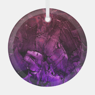 Purple Pink Gradient: Dark Abstract Glass Tree Decoration
