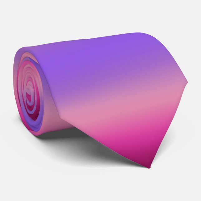 Purple Pink Gradient Ombre Tie (Rolled)