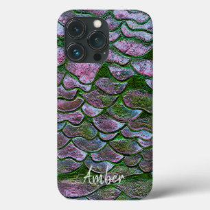 Purple Pink Green Metallic Pattern Personalised iPhone 13 Pro Case