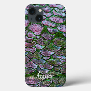 Purple Pink Green Metallic Pattern Personalised iPhone 13 Case