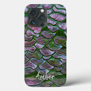 Purple Pink Green Metallic Pattern Personalised iPhone 13 Pro Case