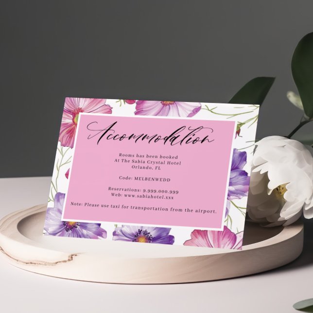 Purple Pink Handwritten Accommodation Enclosure Card (Creator Uploaded)