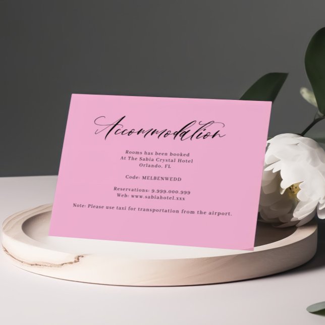 Purple Pink Handwritten Accommodation Enclosure Card (Creator Uploaded)