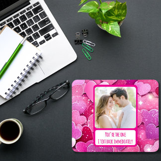 Purple Pink Hearts I Text Back Immediately  Mouse Pad