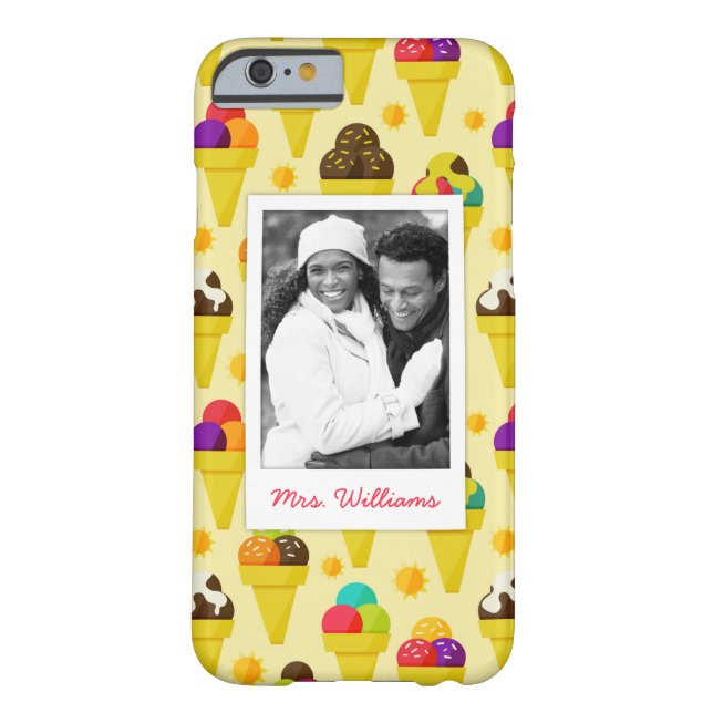 Purple & Pink Ice Cream Cones | Add Your Photo Case-Mate iPhone Case (Back)