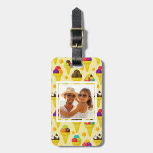 Purple & Pink Ice Cream Cones   Add Your Photo Luggage Tag