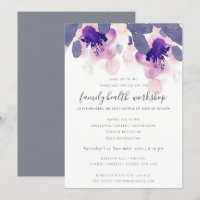 PURPLE PINK INK WATERCOLOR FLORAL WORKSHOP EVENT