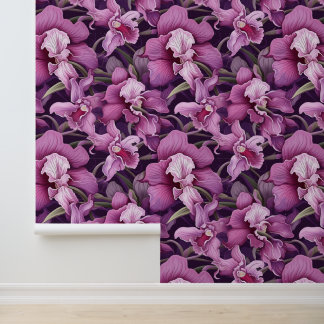 Purple Pink Iris Flower Peel and Stick Wallpaper