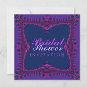 Purple Pink Lace Bridal Shower Invitation