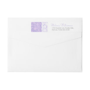 Purple pink lace reply sticker wrap around label