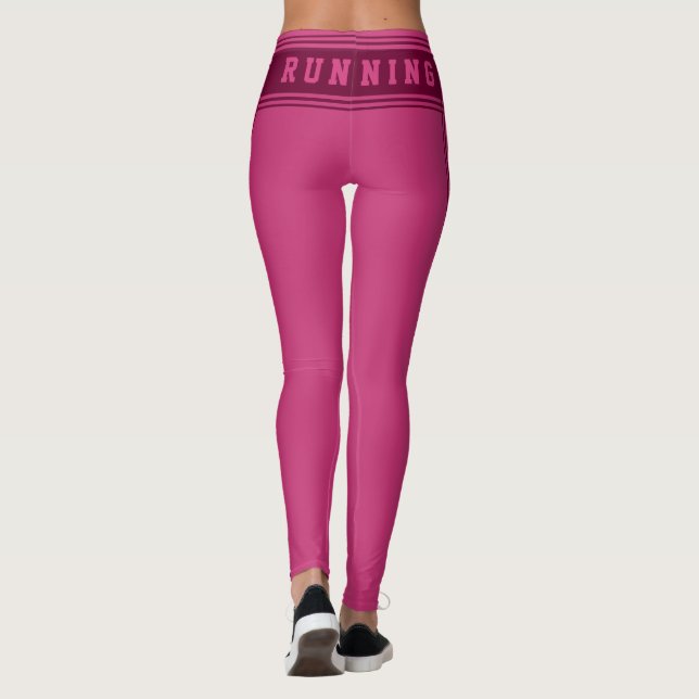Purple Pink Leggings with Text Running (Back)