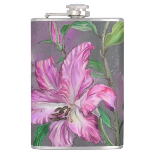 Purple Pink Lily Flowers Flask Lilies Painting
