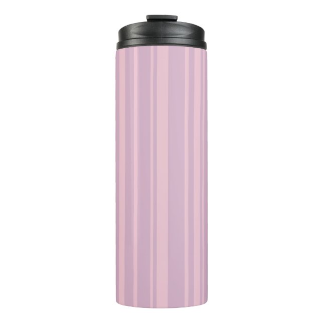 Purple & Pink Line Pattern Thermal Tumbler (Front)