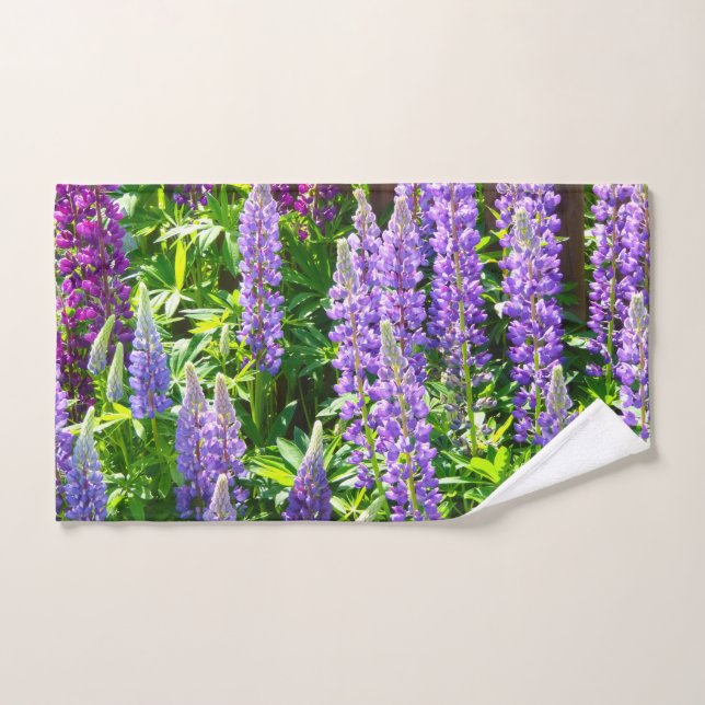 purple pink lupin flowers polyphyllus hand towel (Hand Towel)