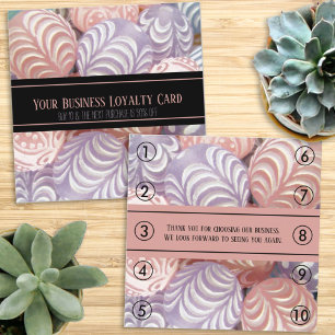 Purple Pink Marble Generic Business Loyalty Punch Appointment Card